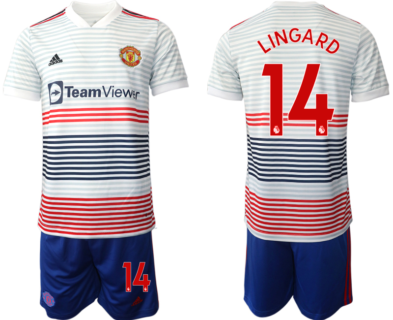 Men 2022-2023 Club Manchester United away white #14 Adidas Soccer Jersey